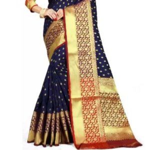 BRAND NEW Woven Kanjivaram Art Silk Saree  (Blue)